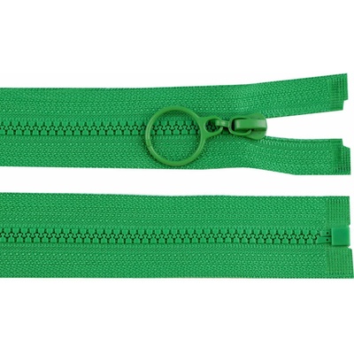 Zip kostěný dělitelný No 3 - s kroužkem barva 243 zelené kapradí délka 70 cm