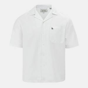Jack Wills Риза с къс ръкав Jack Wills Men's Patterned Short Sleeve Shirt - White