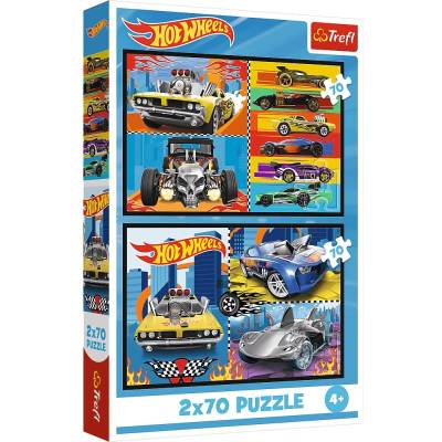 Trefl Детски пъзел Trefl от 2 x 70 части - Hot Wheels (34442)