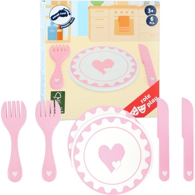 Small Foot drevený set riad Srdce