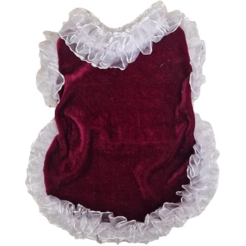 Tiger`s Heart Кадифена бордо рокля с бели волани