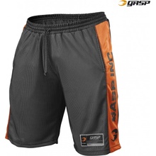 Gasp NO1 Mesh shorts black/FLAME šortky Gasp černo-oranžové
