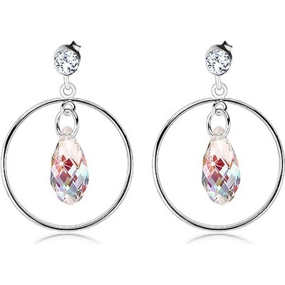 Šperky eshop tenký kroužek duhová kapka z krystalu Swarovski R35.24