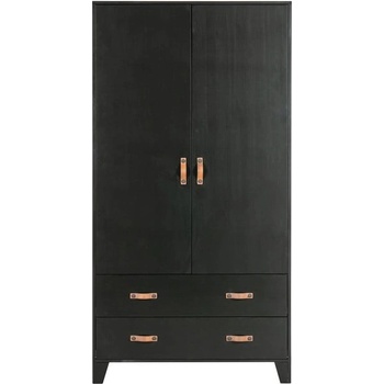 WOOOD Гардероб от черен бор 94x180 cm Dian - WOOOD (340811-Z)