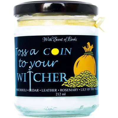 With Scent of Books Ароматна свещ The Witcher - Toss a Coin to Your Witcher, 212 ml (TCYW212 ml)