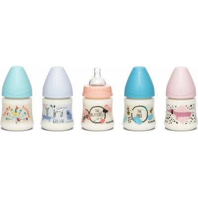 Suavinex fľaška okrúhly cumlík silikon modrá páv 150 ml