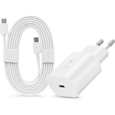 Samsung Заводски адаптер за променлив ток на Samsung 25W, вход USB-C, кабел 1.8 Type-C, EP-DA767JWE, бял ECO пакет SAM-0952 (SAM-0952)