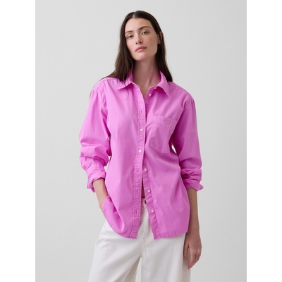 GAP Oversize поплинова риза с лого Big Shirt GAP GAP | Rozov | ЖЕНИ | XS