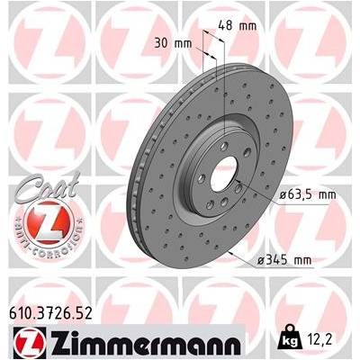 ZIMMERMANN Brzdový kotúč 610372652