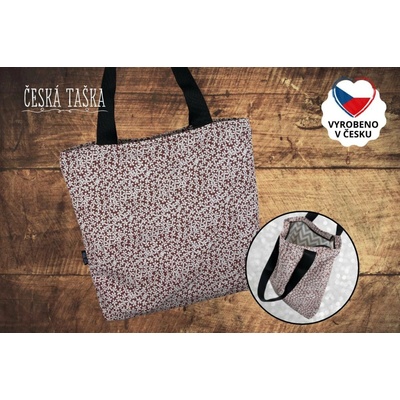 Česká Taška Taškokabelka PETITE FLOWER XL Česká ručně šitá taška s zigzag podšívkou a zipem 50×50 cm