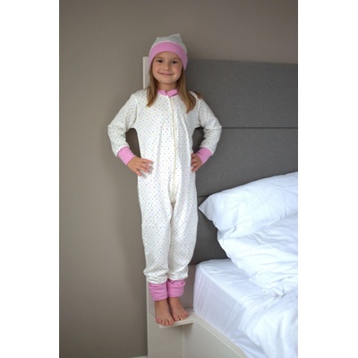 Detský overal Minihviezdičky ružové lemy