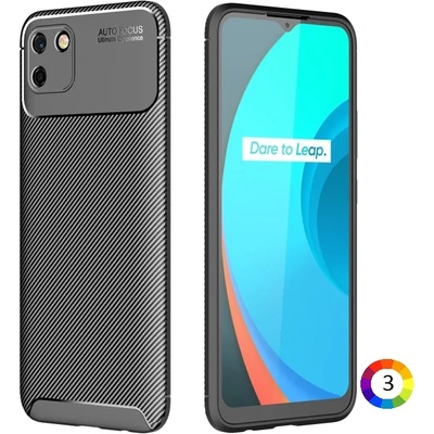 OPPO Realme C20 Удароустойчив Carbon Fiber Калъф и Протектор