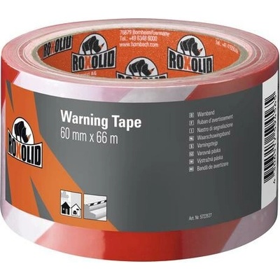 Roxolid Výstražná samolepiaca páska 60 mm x 66 m červeno-biela