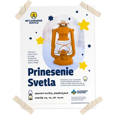 Plagát Betlehemské svetlo – biely 2023