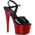 Pleaser USA Pleaser Adore-709 Blk Pat/Red 38