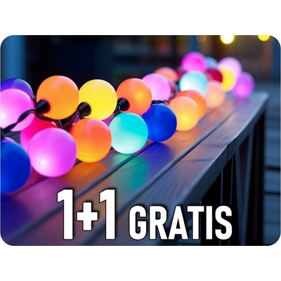V-TAC LED Řetězové svítidlo 10x 0,5W RGB LED žárovky 5m 24V IP44