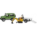 Bruder LAND ROVER + prepravník mikrobagr JCB