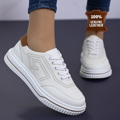 Обувки естествена кожа SW-4002 White