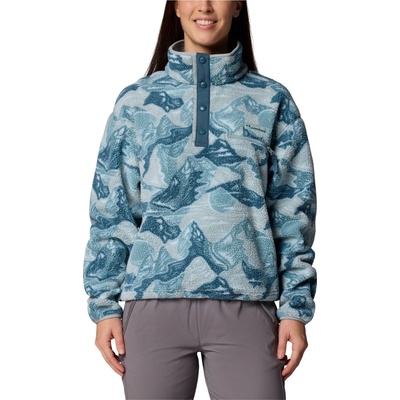Columbia Дамски поларен пуловер Columbia Women's Helvetia II Printed Cropped Half Snap Fleece jumper - Marine Light / Sunscape (105-6166-0714)