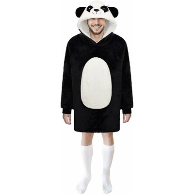 Cozy Noxxiez CH367 Panda hrejivá televízna mikinová deka s kapucňou pre teenagerov a dospelých