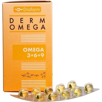 Диафарма Diafarm Omega 3+6+9 - капсули с мастни киселини - биотин, витамини и цинк за кучета и котки- 40 бр