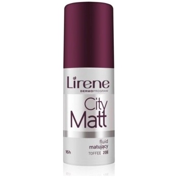 Lirene City Matt matující fluidní make-up s vyhlazujícím efektem 208 Toffee 16 h with Vitamin E and C 30 ml