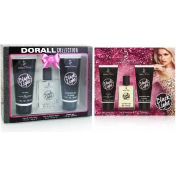 Dorall Collection Black Light - Подаръчен комплект за жени: лосион за ръце и тяло 50мл + парфюм EDT 30мл + душ гел 50мл