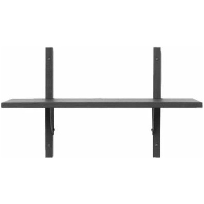 Ferm Living Polica Sector Shelf S/S, dark stained ash/black brass
