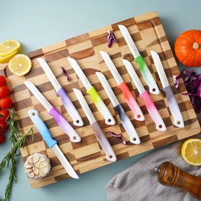 cheffinger Kuchynský nôž 18 cm s ergonomickou rukoväťou - univerzálny a ľahko sa čistí čierny
