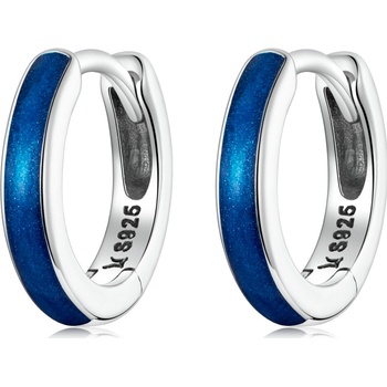 Olivie strieborné náušnice modré krúžky 5869