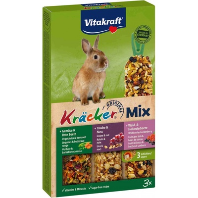 Vitakraft Kräcker Trio-mix králík zelenina & ořech & lesní plody 3 x 56 g – Hledejceny.cz