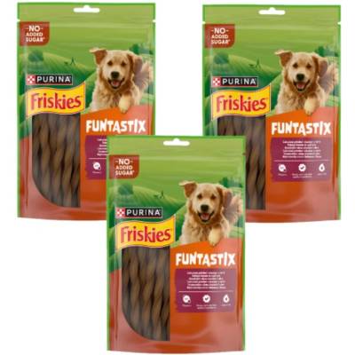 Friskies Funtastix pre dospelých psov s príchuťou slaniny a syra 3x175 g