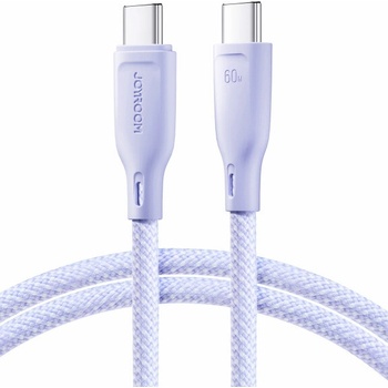 Joyroom SA34-CC3 opletený nabíjací a dátový PD 60W USB-C/USB-C - na iPhone/iPad, 1m, fialový