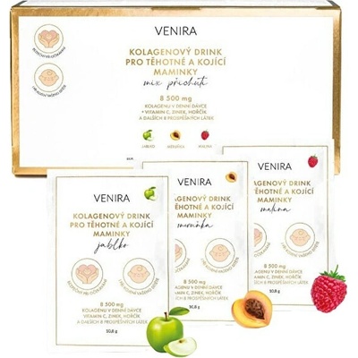 Venira Premium kolagénový drink pre tehotné a dojčiace mamičky mix 3 príchutí 30 x 10,8 g