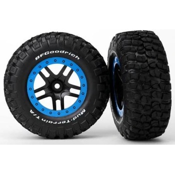 Traxxas колело 2.2/3.0", джанта SCT Split-Spoke черно-син, гума KM2 (2)