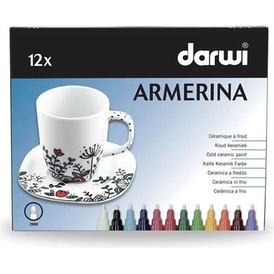 Darwi Armerina fixy na porcelán bez vypalování sada 12 x 6ml 2mm – Zboží Dáma