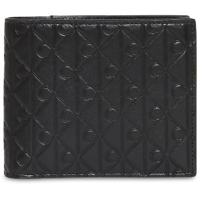 Портмоне Calvin Klein Men's Embossed Emblem Leather Coin Pocket Billfold Wallet - Black