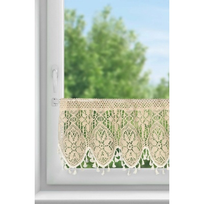 EUROFIRANY KRÁTKA ZÁCLONA NA PÁSKE MOLY 150X30 CM SVETLOBÉŽOVÁ