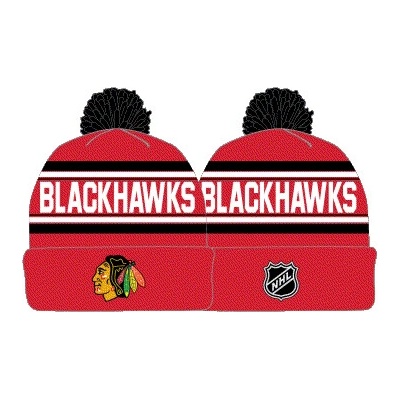 Outerstuff Dětská zimní čepice Chicago Blackhawks NHL 3Rd Jersey Jacquard Cuff Pom