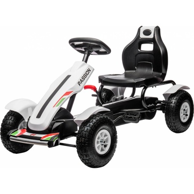 HOMCOM Šlapací motokára pro děti 121x58x61 cm bílá černá