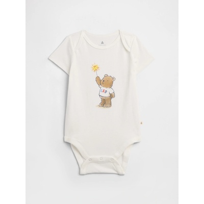 GAP Baby body Brannan Bear s potlačou Biela