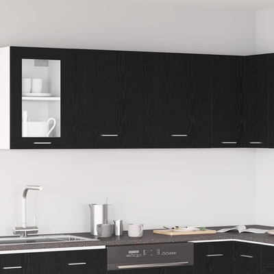 vidaXL Висящ шкаф Lyon 2 pcs Черния дъб Инженерна дървесина (863145)
