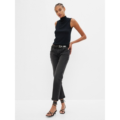 GAP Дънки Girlfriend Mid Rise Washwell GAP GAP | Cheren | ЖЕНИ | 48