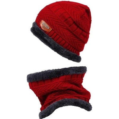 dětská čepice a tunel červená