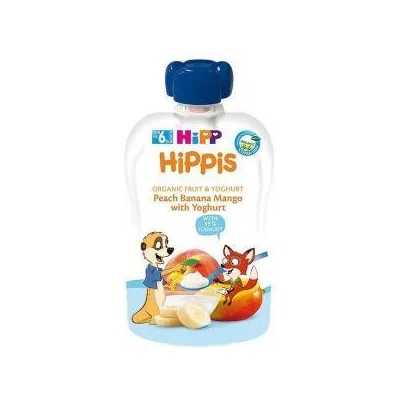 HiPP Био забавна плодова закуска от праскова, банан, манго и йогурт hipp, 6+ месеца, 100мл