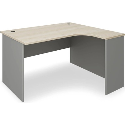 Rauman Rohový stůl SimpleOffice 140 x 120 cm, pravý, dub světlý / šedá