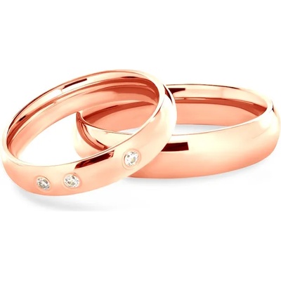 SAVICKI Сватбени халки: розово злато, полукръгъл профил. 4 мм