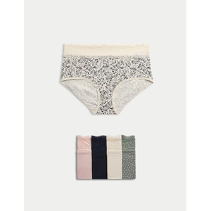 Marks & Spencer Къси панталони с висока талия 5 бр. Marks & Spencer зелена Marks & Spencer | Zelen | ЖЕНИ | S