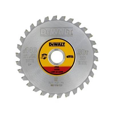 Нож за трион DeWALT (за безжични циркулярни триони за рязане на стомана), 140 x 20 мм, 30 зъба DT1923 (DT1923)