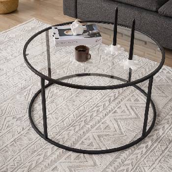 ASIR GROUP Масичка за кафе BERLIN 45x80 см черен/прозрачен (AS1886)